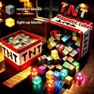 Tnt Magnetic Building Blocks Set, Glow-In-The-Dark Bricks, Random Storage Box, Educational Toy for Kids Ages 4-12, Perfect Gift