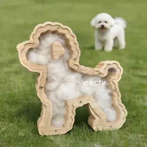 Bichon Dog Hair Storage Box Teddy Shiba Inu Kitten Pet Hair Collection Preservation Wooden Commemorative Photo Frame