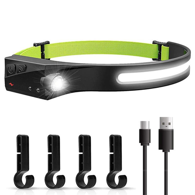 Sensing Headlamp, High-Intensity Lighting, Outdoor Night Fishing, Head-Mounted Helmet Light, LED Headlamp With Long-Lasting Lithium Battery