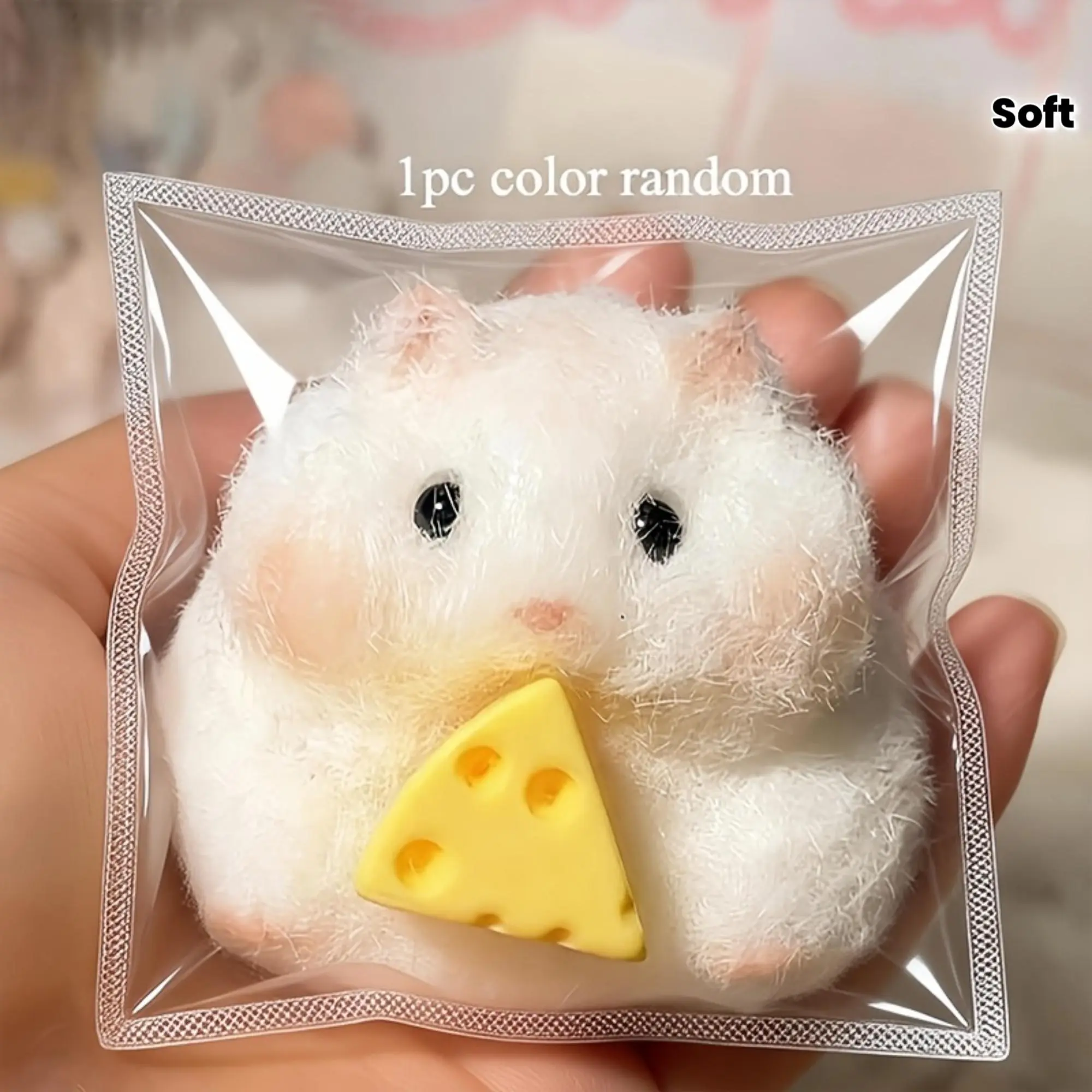 Hamster-shaped Squishy Toy: Cute, High-quality Sensory Toy - White and Yellow, Soft and Interesting Sensory Game, Very Suitable as Christmas, Halloween, and Birthday Gifts, Office Gifts, and Small Presents, Holiday Decoration Gifts. It Is a Small Toy