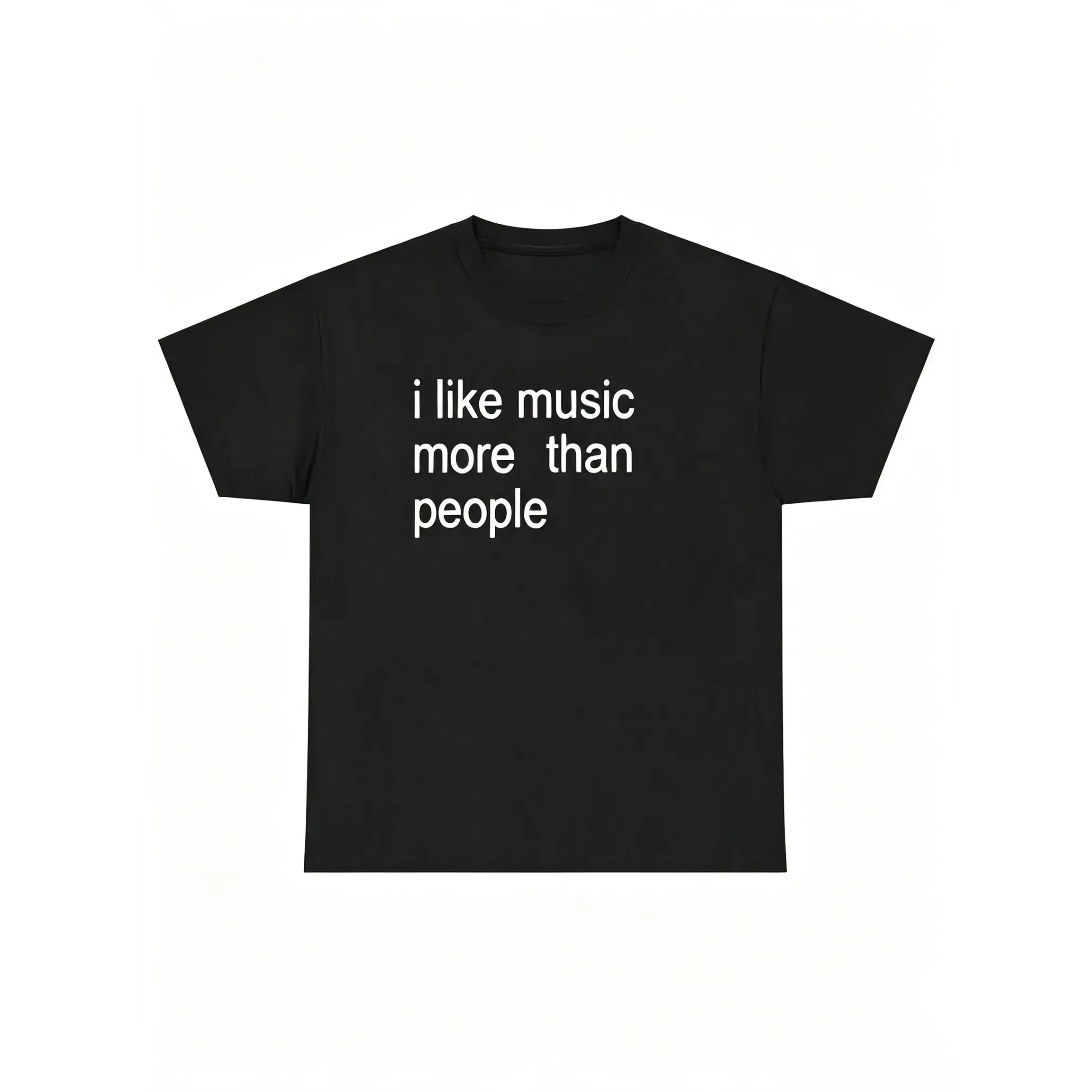 Funny Quote Unisex Tee, I like Music more than People, Music Lover Shirt, Graphic Tee, Sarcastic Gift, Introvert Apparel, Humor Top, Adult funny T-shirt, Gift for Woman and Man