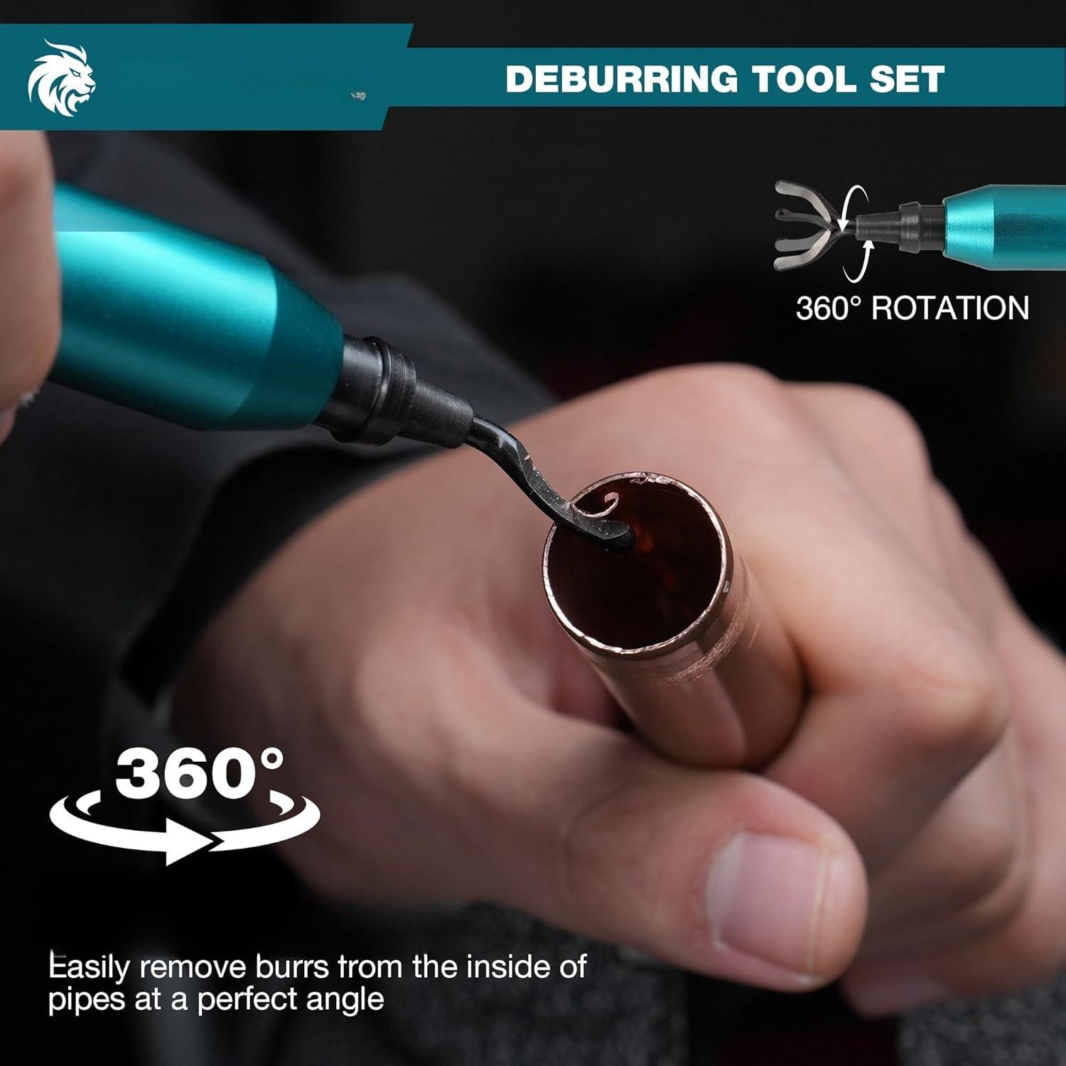 Deburring Tool, Countersink Hand Reamers, with 10 HSS , 360 Swivel Hand Debur Tool for Metal, , PVC, Copper, Plastic, Printing, , Deburring & Chamfering Reamer Tool Deburring Tool, Countersink Hand Reamers, with 10 HSS , 360 Swivel Hand Debur Tool for Metal, , PVC, Copper, Plastic, Printing, , Deburring & Chamfering Reamer Tool