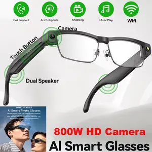 AI Smart Glasses with Camera and Bluetooth Translation for Men with 160+Languages,4K Glasses and Video Recording Dual Mic with Chat GPT, Meeting,Driver,Travel Business