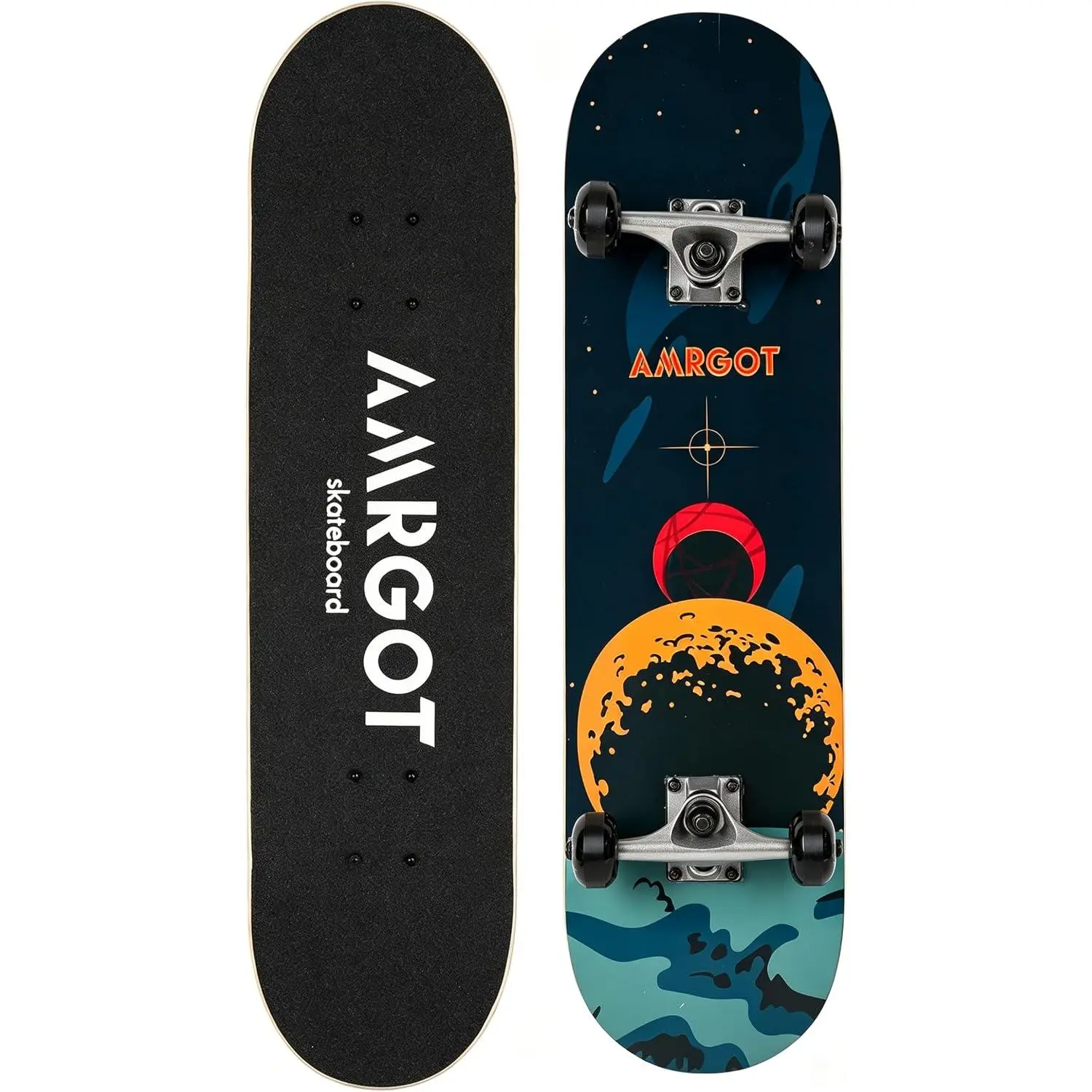 Skateboards for Beginners,31 * 8 inches Complete Skateboards for Kids,Boys,Girls and Adults,7 Layer Maple Wood,Double Kick Deck Concave Standard and Tricks Skateboard