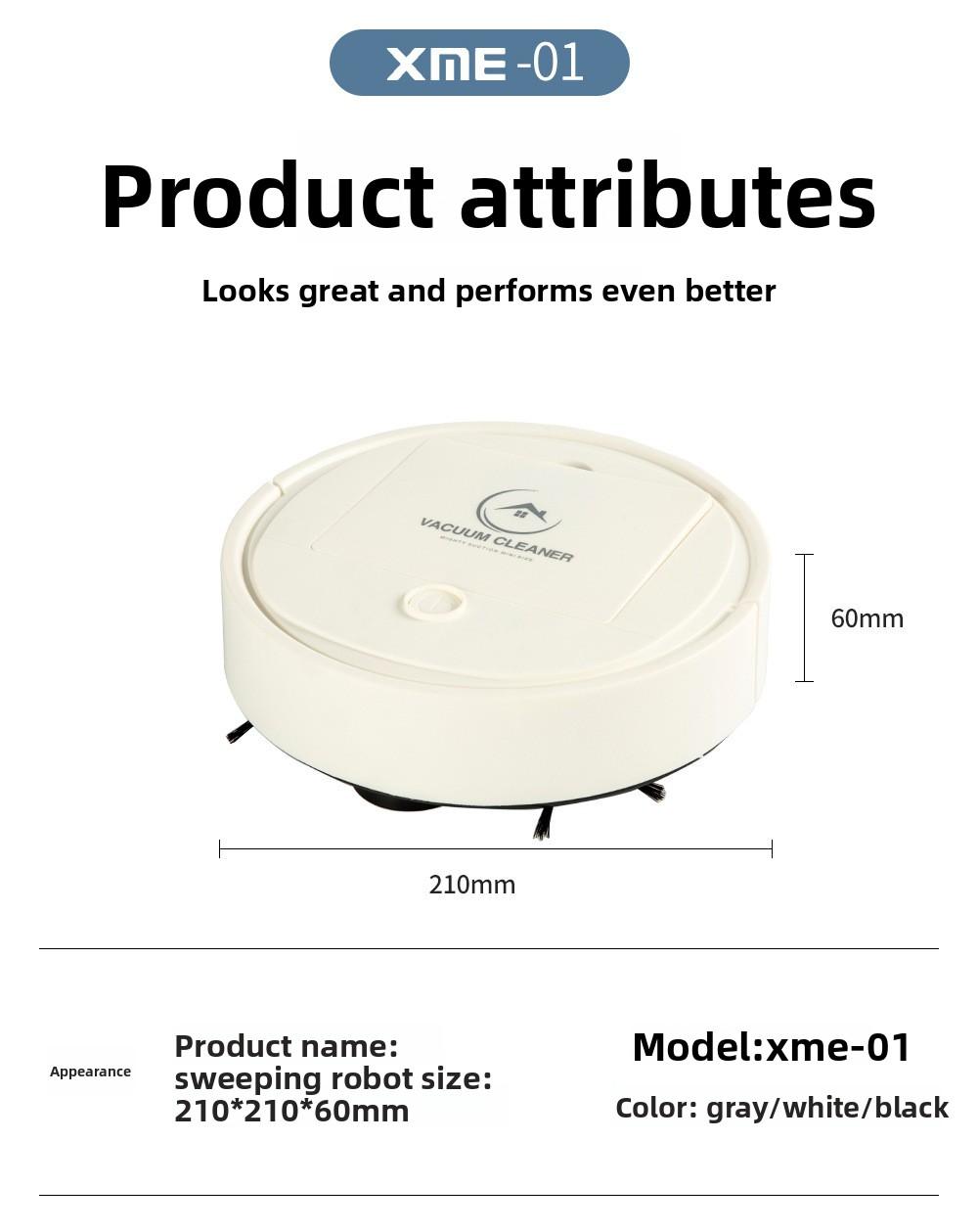 Cross-border sweeping robot, fully automatic household mini cleaning machine, USB rechargeable smart vacuum cleaner, gift wholesale