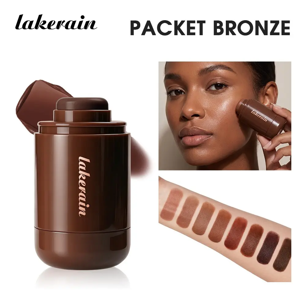 2 Counts Cream Bronzer Stick, Lightweight Non-Sticky Texture, Buildable Color for Natural Contour & Sun-Kissed Glow, Easy to Blend, Beginner-Friendly for All Skin Types