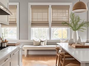 Roman Shades for Windows , Window Treatments , Darkening Shades, 31"W X 64"H , Belgian Flax (Privacy & Light Filtering) Roman Shades for Windows , Window Treatments , Darkening Shades, 31"W X 64"H , Belgian Flax (Privacy & Light Filtering)