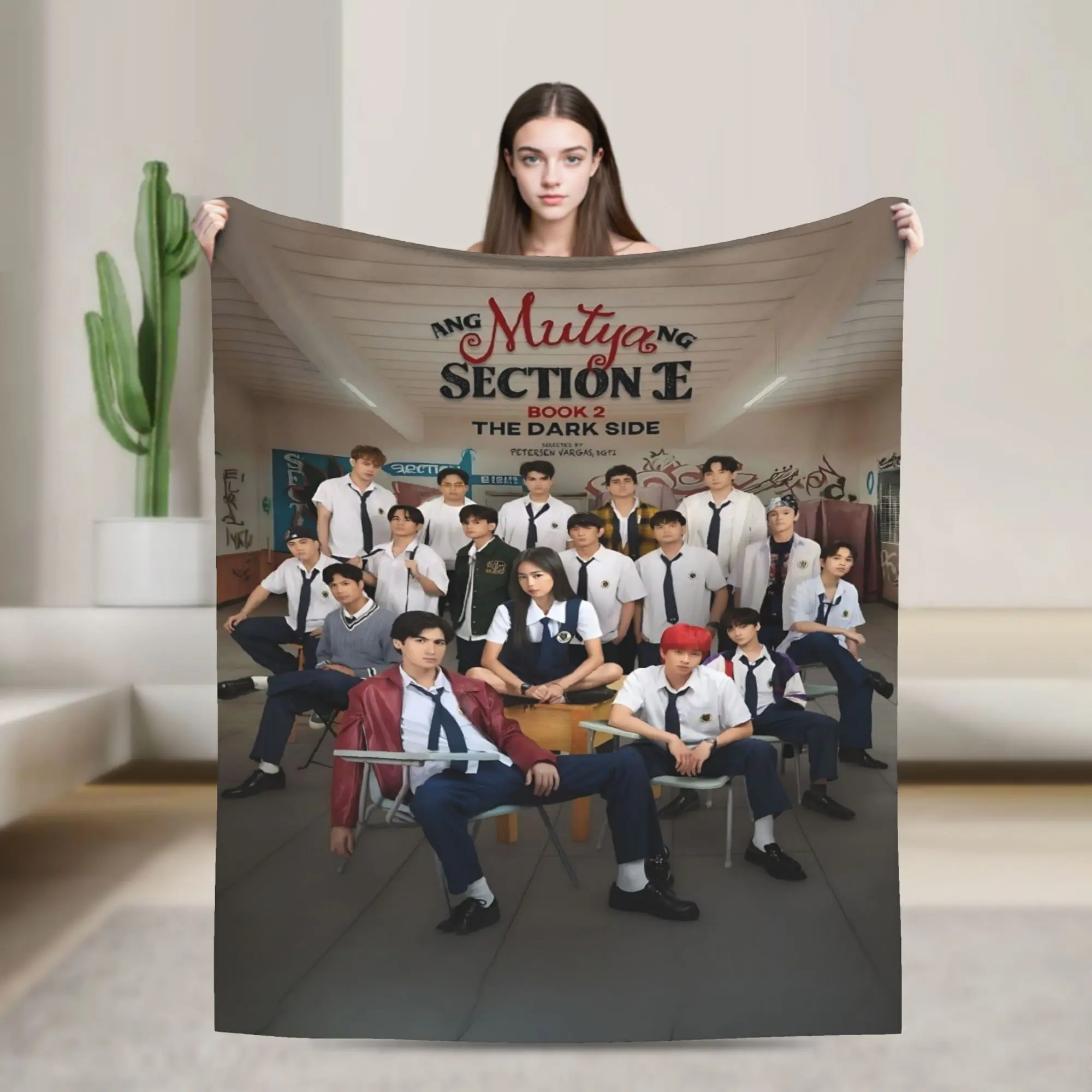 Ang Mutya ng Section E Book 2 The Dark Side Group Cast Flannel Throw Blanket Filipino Teen School Novel Poster Warm Blanket Gift Section E Fans All Ages