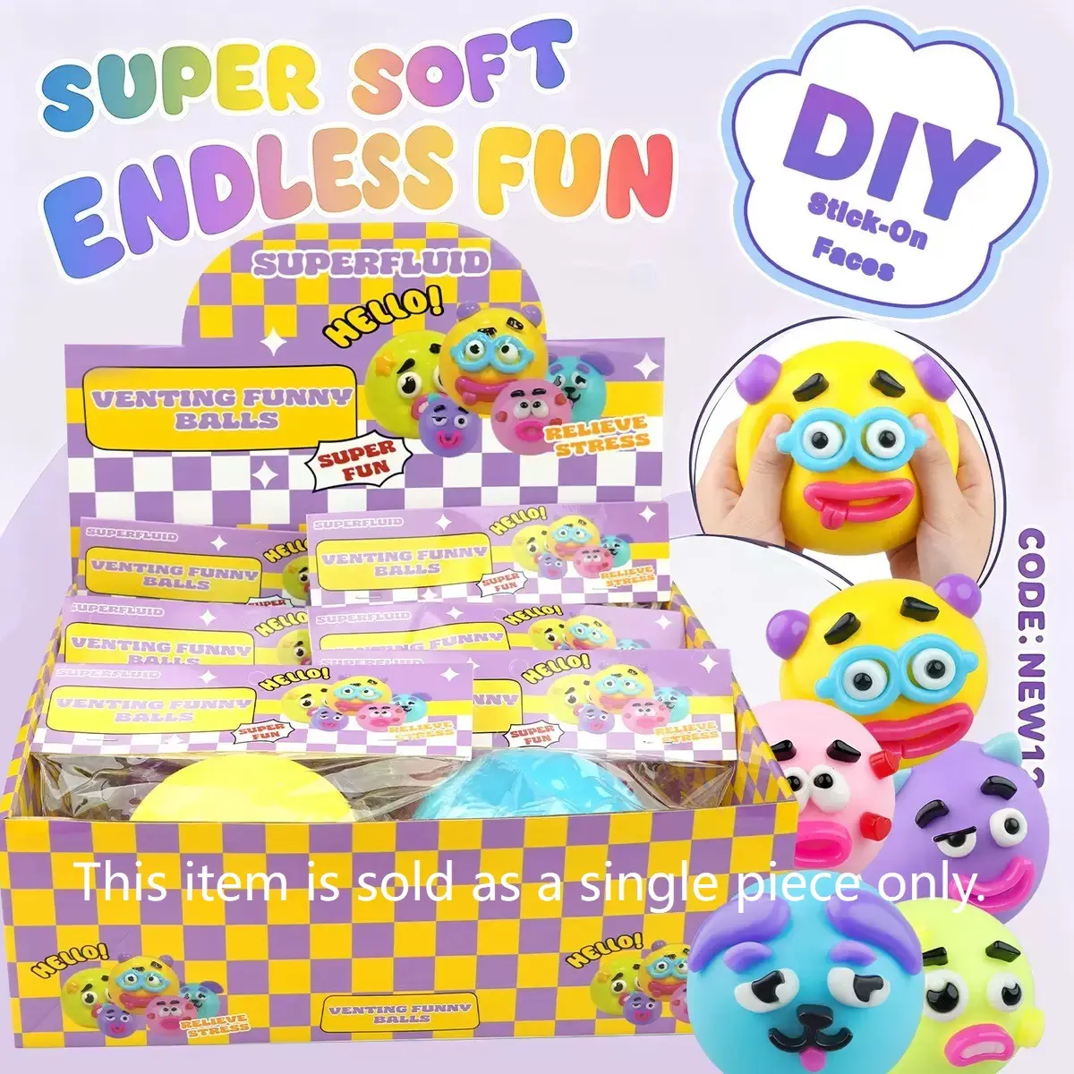New Smushers Soft Gel Cute Toy, Fun Face Shapes, Dog Face Swap, Soft Malleable, Hand Squeeze Ball, Stress Relief Ball, Squishy Squeeze Ball, Squishy Ball, Safe Honeycomb Material, Portable