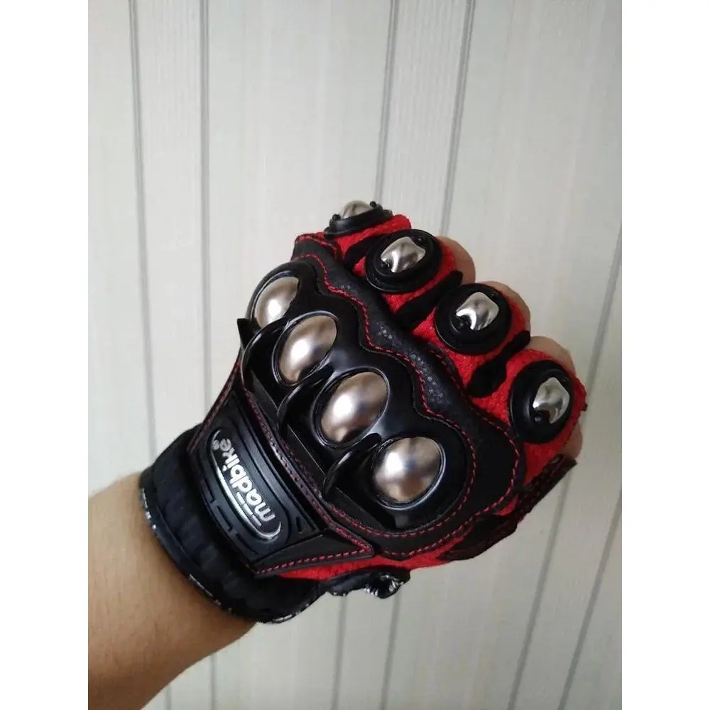 Men's Tactical Steel Safety Half-Finger Protective Gloves with Brass Knuckle - 1 Pair, Comfortable, Adjustable, 3D Plastic Nonslip Lines, Ergonomic, Motorcycle Protective Gear for Powersports Racing, Self-Defence