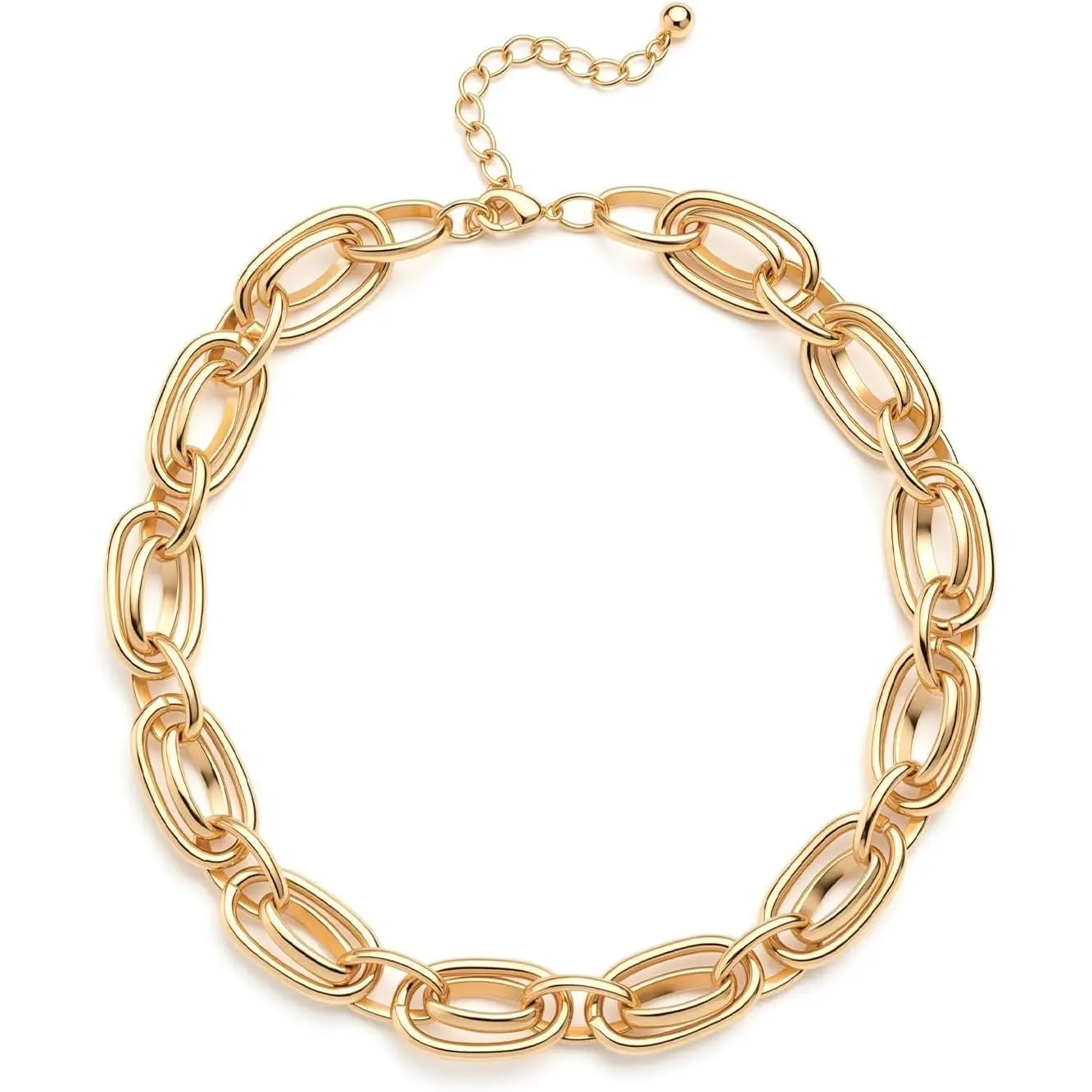 Chunky Necklace for Women: Trendy Choker Chain Necklace Statement for Daily Holiday Party Fashion  Loop Link
