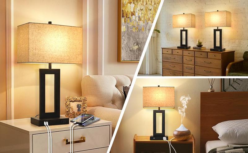 3-Way Dimmable Touch Control Table Lamp with 2 USB Ports, Set of 2 Modern Nightstand Lamp Bedside Lamp with Shade for Bedroom Table, Included Bulbs 3-Way Dimmable Touch Control Table Lamp with 2 USB Ports, Set of 2 Modern Nightstand Lamp Bedside Lamp with Shade for Bedroom Table, Included Bulbs