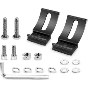 Nilight 2PCS Corrosion-Resistant Aluminum Alloy Universal Slide Bracket Kits - Angle-Adjustable, Slidable Base Mounts with Secure Fixation for Car, Motorcycle, ATV, 4WD LED Light Bars, Model 90035B