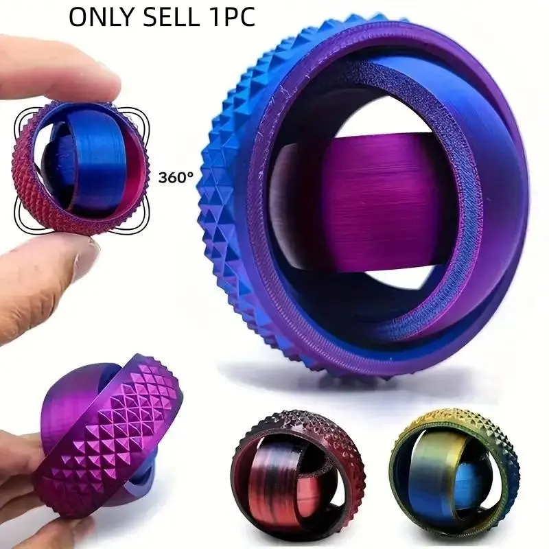 4 Pack Rainbow Gradient Fidget Spinner - 3D Spinning Top Stress Relief Toy for Adults, Christmas Birthday Gift for Friends