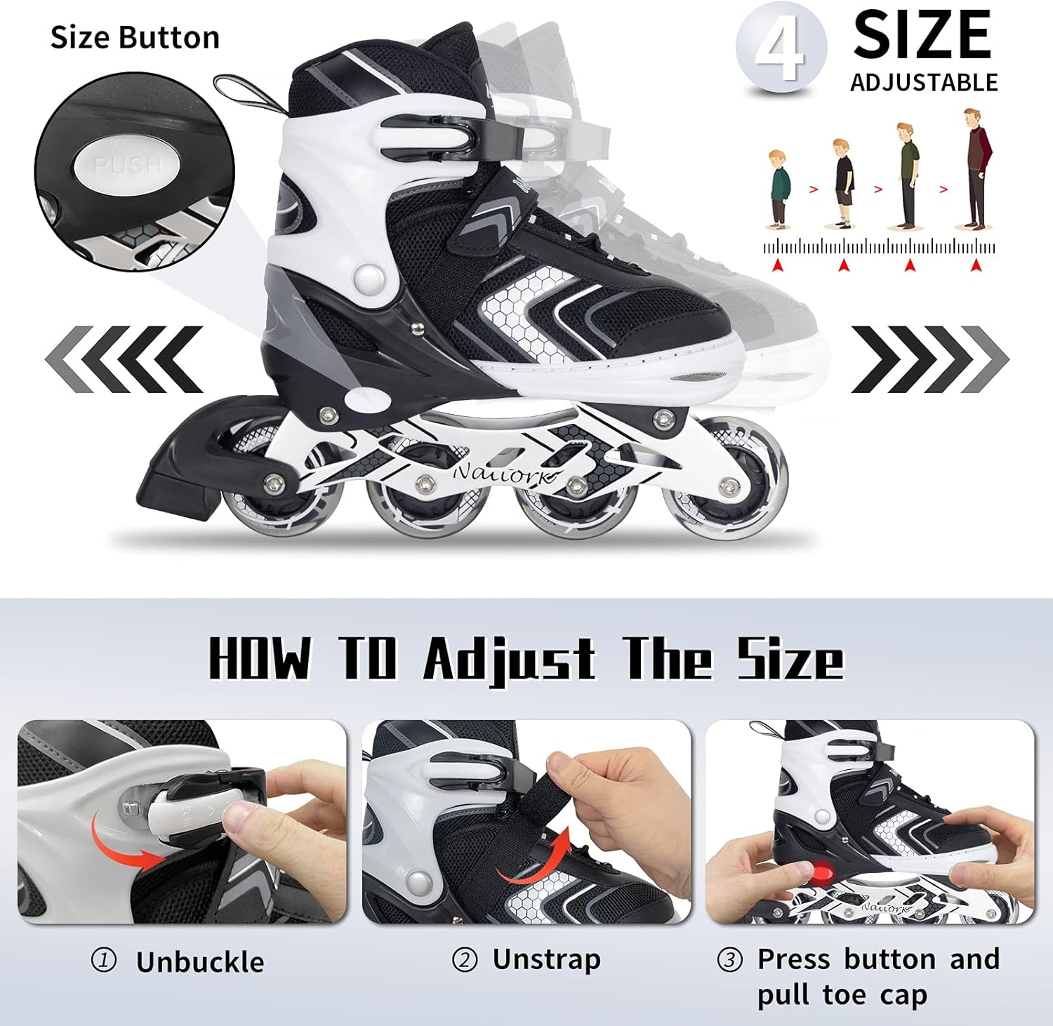 Nattork Inline Skates for Girls Boys with Full Light Up Wheels,Adjustable Safe Durable Inline Skates,Outdoor Roller Skates for Girls Boys Youth Beginners Nattork Inline Skates for Girls Boys with Full Light Up Wheels,Adjustable Safe Durable Inline Skates,Outdoor Roller Skates for Girls Boys Youth Beginners