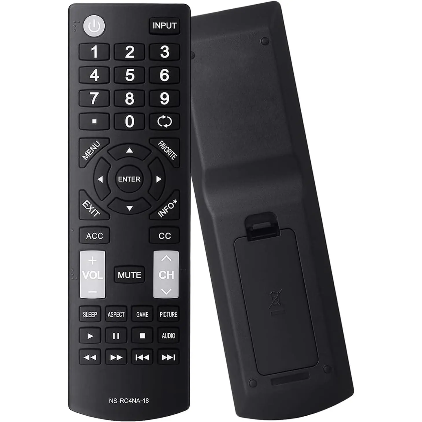 Insignia TV Remote NS-RC4NA-18,  Remote Control for  Insignia LED LCD HDTV  TVs, No Setup Needed, Durable Buttons, Lightweight Design