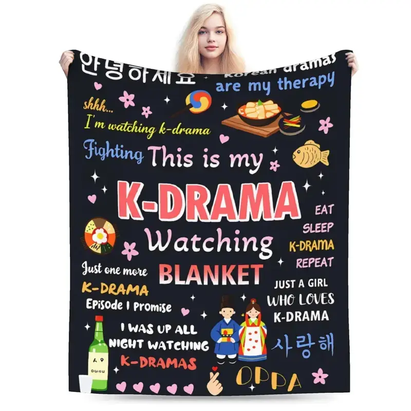 K-Drama K Pop Korean Blanket Quality Super Warm  Throw Blanket Winter Child Home Decor Funny Bedspread