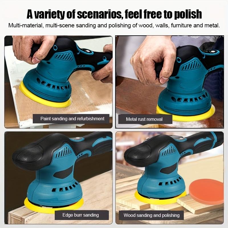 Wireless 6inch Car Polishing and Waxing Machine, Multi-Polishing Disc Set, Adjustable Speed, Suitable for Car Detailing, Furniture Polishing, and Multiple Scenarios