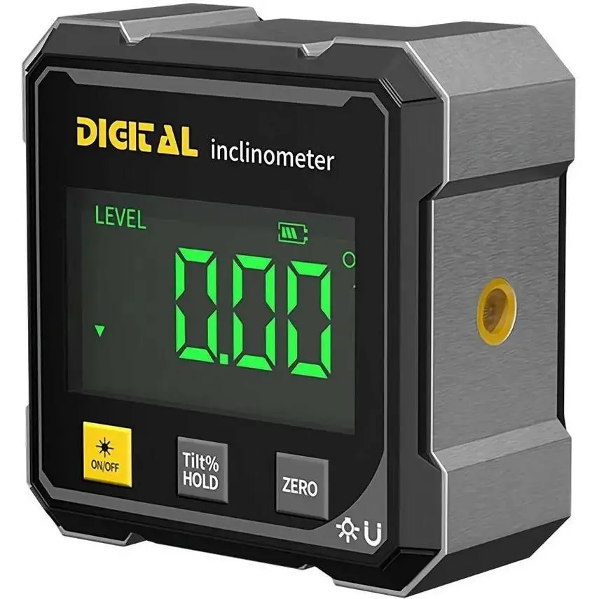 Radiaint Portable Magnetic Digital Angle Finder - 360° Magnetic Attachment Hardware Tool, Dual Laser Guide, Rechargeable Inclinometer for Woodworking, Construction Accessories