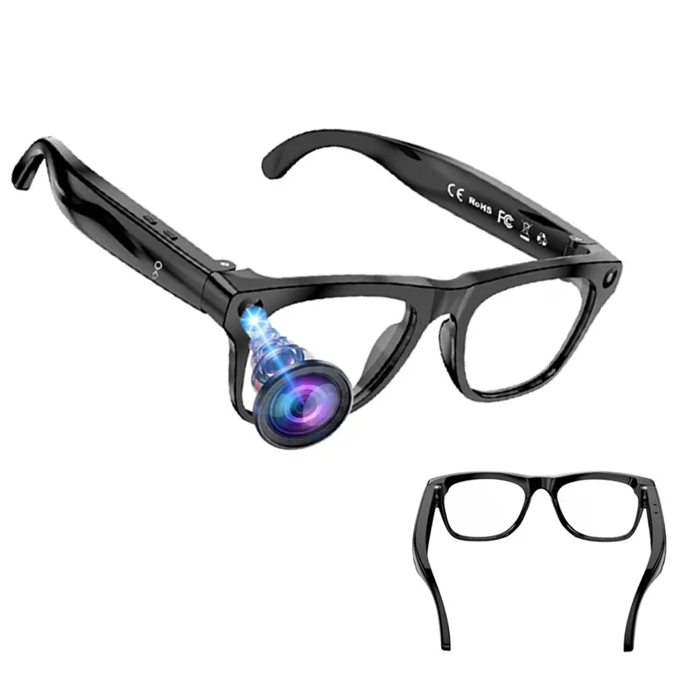 Bluetooth AI Smart Glasses with  Video,8MP Camera,One Click Audio Recording,First-Person Photo Video Shooting,Bluetooth Calling & Music Playback,AI Smart Translation and Simultaneous Interpretation ,WiFi Transfer, 290Mah Battery ,3Lenses Total