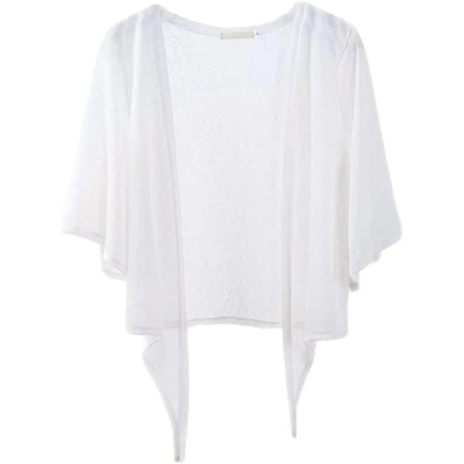 Women's Shrugs 3/4 Sleeve Open Front Cardigan Lightweight Tie Front Bolero Shrug
