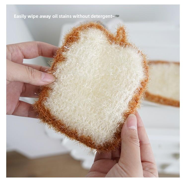 [3-Pack] Korean-style simulated avocado dishcloth, simulated toast bread dishcloth, simulated garlic head non-greasy cleaning cloth, easy to clean and lint-free household items