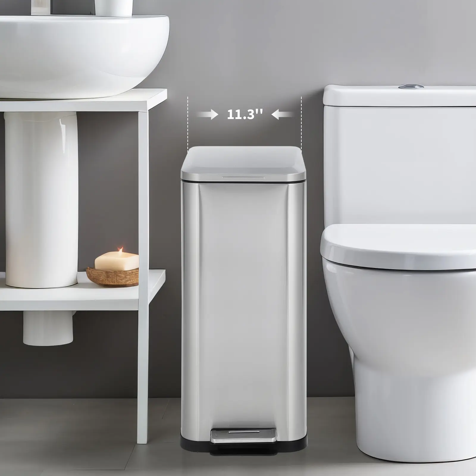13.2 Gallon Stainless‑Steel Pedal‑Operated Trash & Recycling Bin, Smudge‑Resistant Garbage Can With Soft‑Close Lid and Detachable Inner Bucket, Waste Container for Kitchen, Dining Room and Restaurant