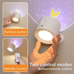 2 in 1 Star Projector Wall Light Remote Control USB Rechargeable Dimmable Timer for Bedroom Kids Room