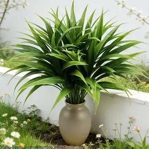 12 bunches of large luxurious artificial sword-shaped plants, with lifelike design, are perfect for use in gardens, living rooms, offices, yards, Mother's Day, and Thanksgiving.