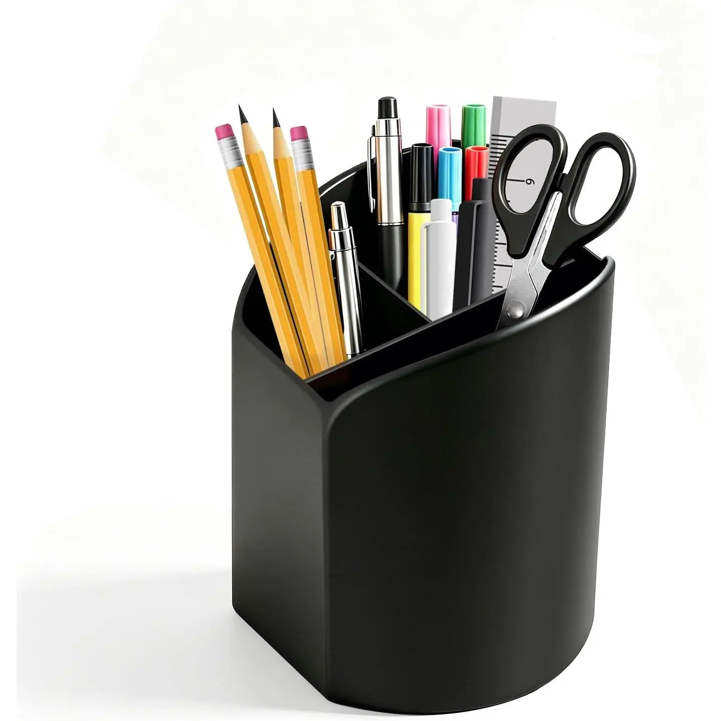 Pencil Holder, Self Adhesive Pen Organizer for Desktop, No Drill Wall-Mounted  Holder, 3-Slot Multi-Functional Holder Accessories for , Office, School (Blcak)