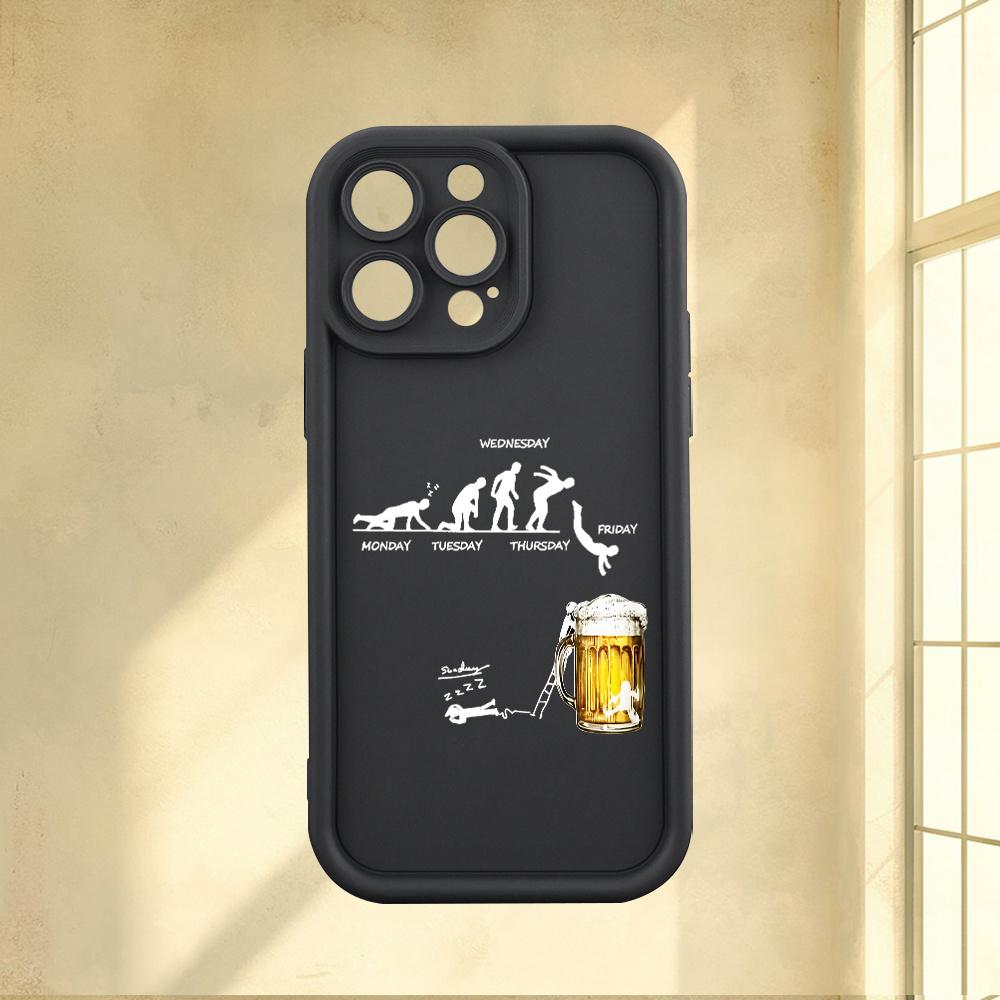 A Phone Case Featuring a Beer Drinking Pattern, Designed for Various for iphone Models Including The for iPhone 17 E Air Pro ProMax iPhone16 15 14 Plus 13 12 Mini 11 X XS XR Series. This Stylish Printed Case Makes an Excellent Gift for Friends And