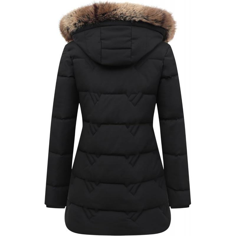 Women's Winter Coat Waterproof Long Insulated Parka with Detachable Hood