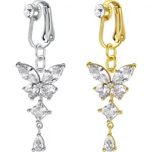 Fake Belly Piercing Fake Belly Ring Fake Belly Button Piercing Fake Belly Button Ring Clip On Belly Button Rings Fake Belly Rings Clip On Belly Button Piercing Silver Gold