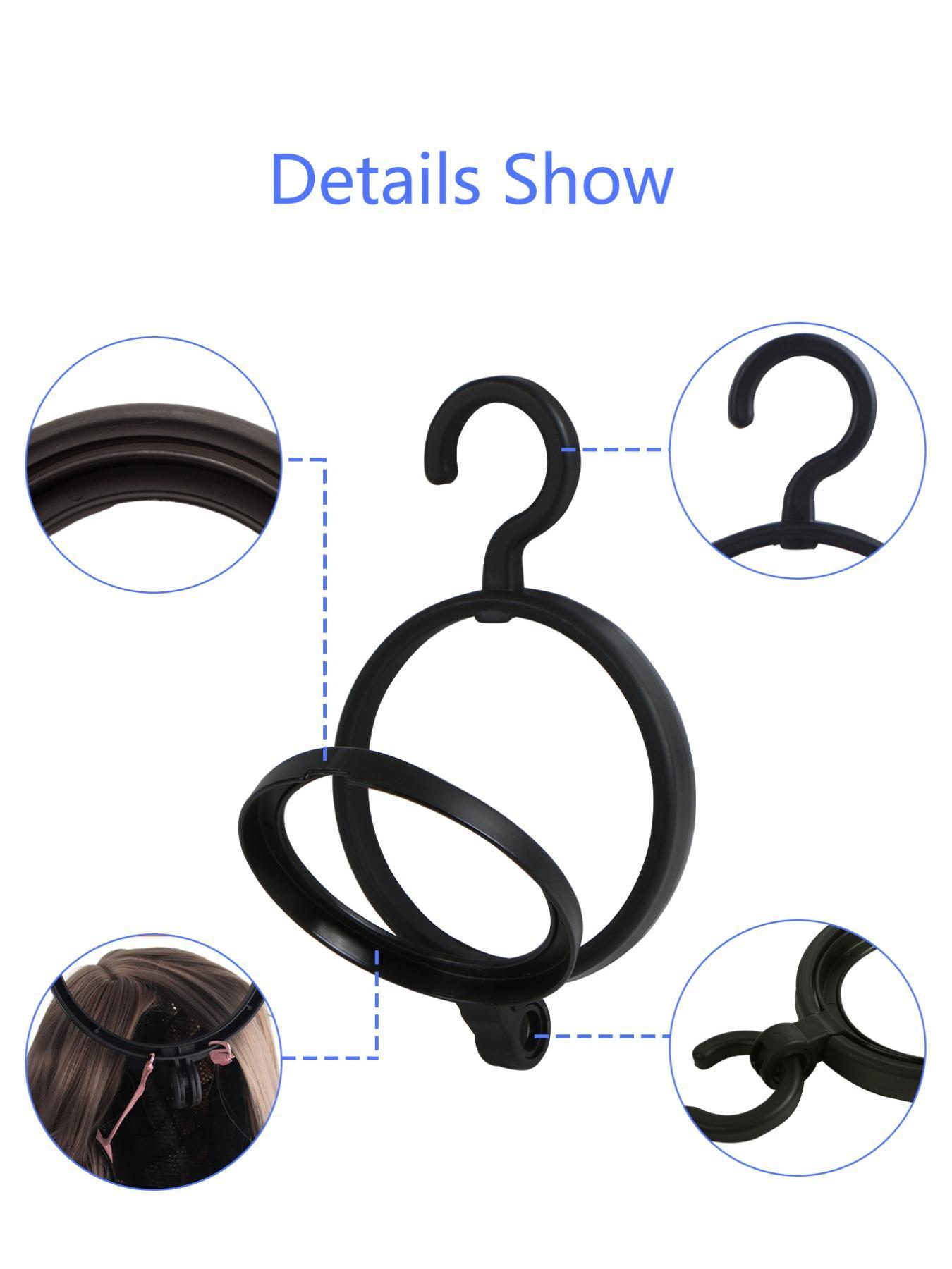 4pcs Basic Solid Color Multi-functional Hair Hooks for Women & Men, Simple Foldable & Easy Carry Wig Storage Hanger for Daily Use, Multifunctional Hanger, Door Back Shelf Hanger, Wall Mounted Hanger, Space Saving Hangers