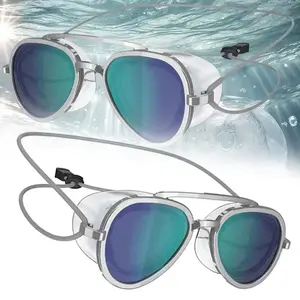Swim Goggles, Vintage Pilot Style & Clear Frame, Anti-Fog Coated & UV Protective Lenses, Waterproof Pool Glasses for Swimming, Surfing & Beach Vacations.,fashion,Tactical,red,night,Unbreakable,Polarized,sport,tiktokshopblackfriday,ansi,retro,kid,C,cycling