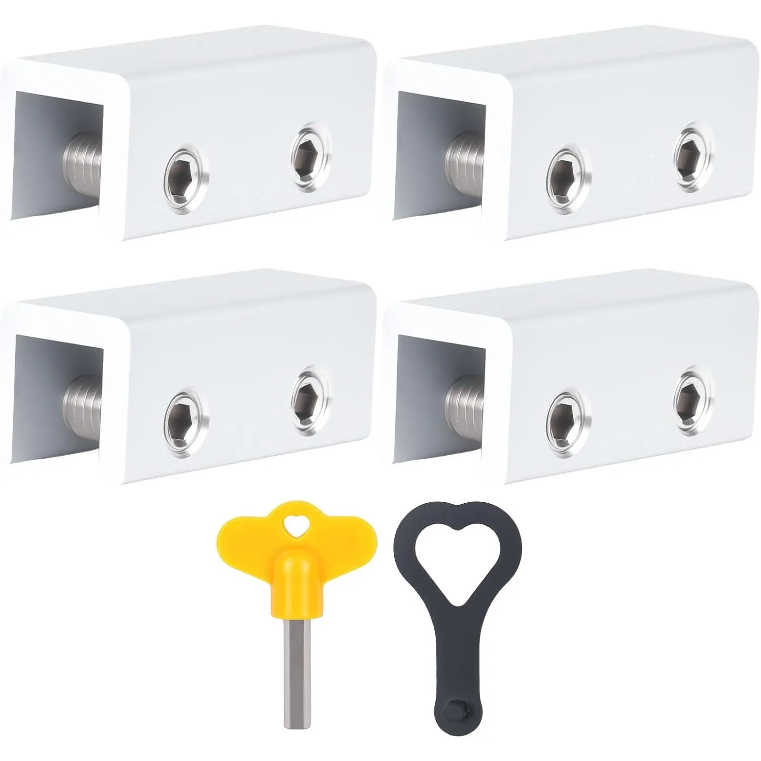 Sliding Window Locks 4 Pack,  Proof Window  Locks with Key, Adjustable Heavy Duty  Window Stops for Vertical & Horizontal Sliding Windows & Doors()