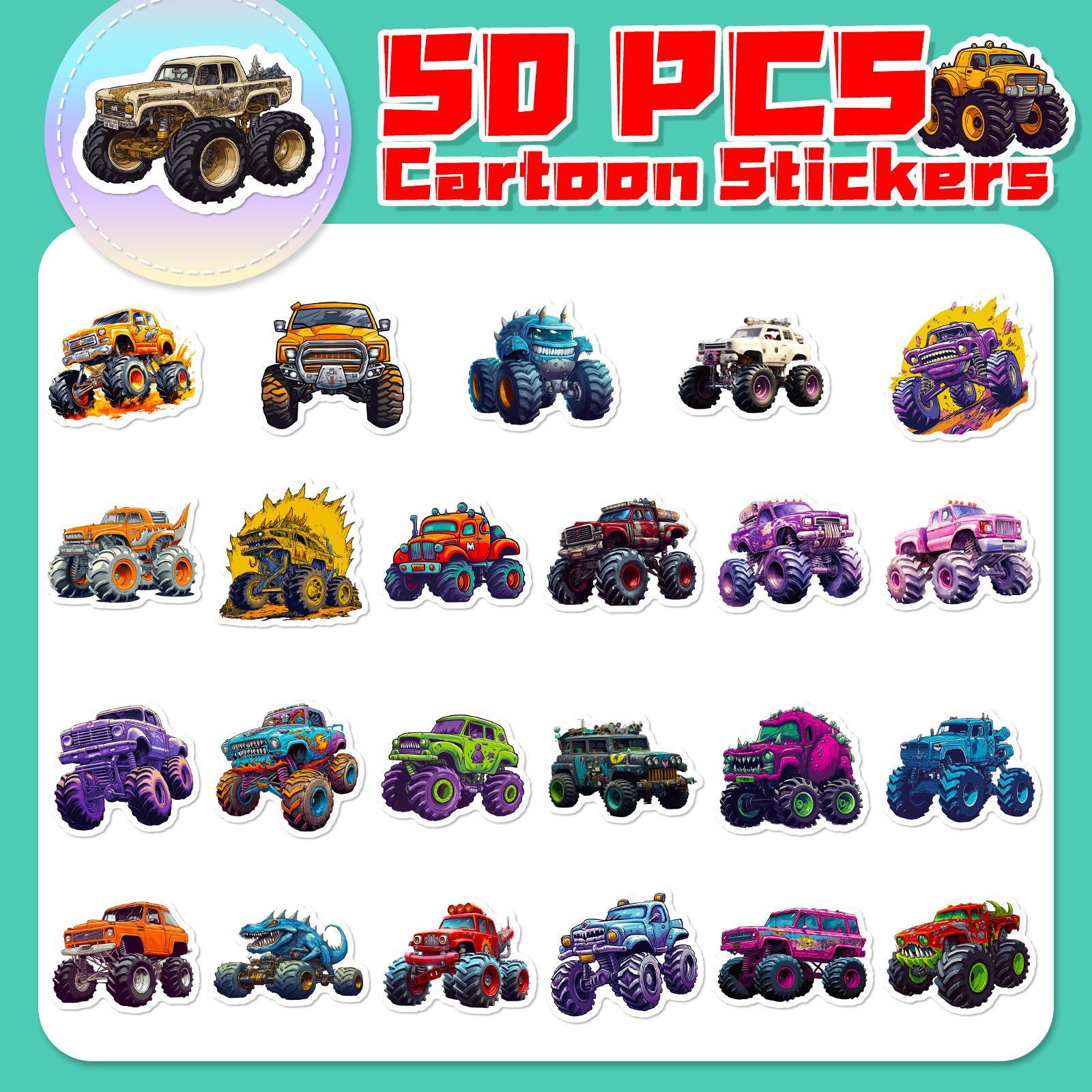 Monster Truck Stickers Vibrant Colors
