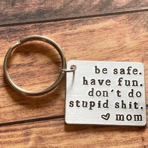 Unisex Cute Letters Design Keychains for Men, Perfect Gift To Kids From Mom, Novelty Keychain for Car Keys for New Driver Gift, Trendy Accessories for Women, Charms, Cool Keychains, Stylish Keychain, Metal Keychain