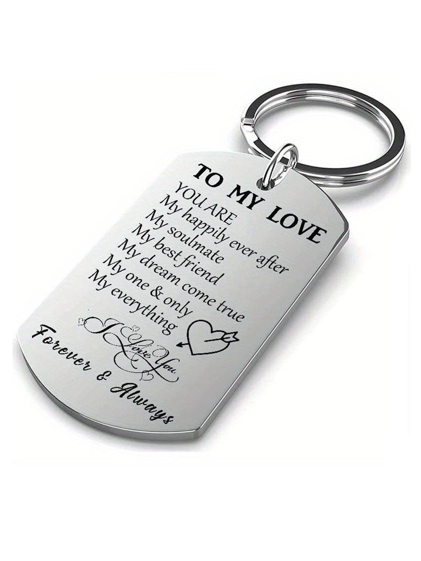 Stainless Steel Keychain, Personalized Concise Letter Pattern Metal Keychain for Men & Women, Trendy All-match & Exquisite Keychain for Birthday Gift
