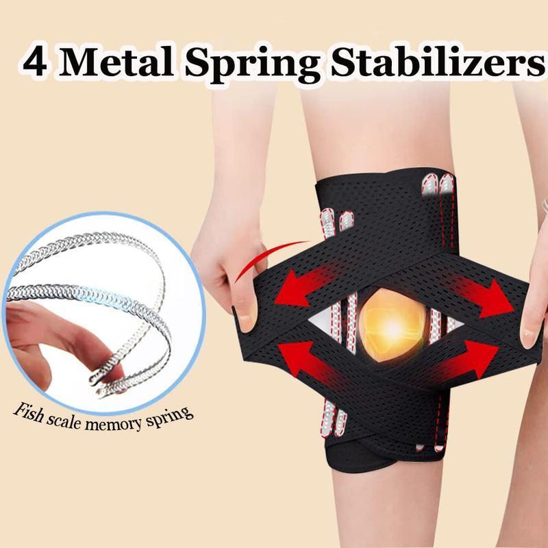 1pc Plus Size Knee Compression WrapBrace Breathable Adjustable With Side Stabilizers For Men And Women Comfortable Support Technology