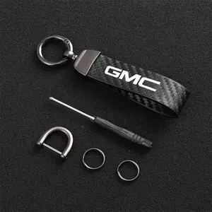 Carbon Fiber Texture Metal Keychain, Creative Key Accessory for Men and Women, High-Quality Key Ring for Gmc Vehicles