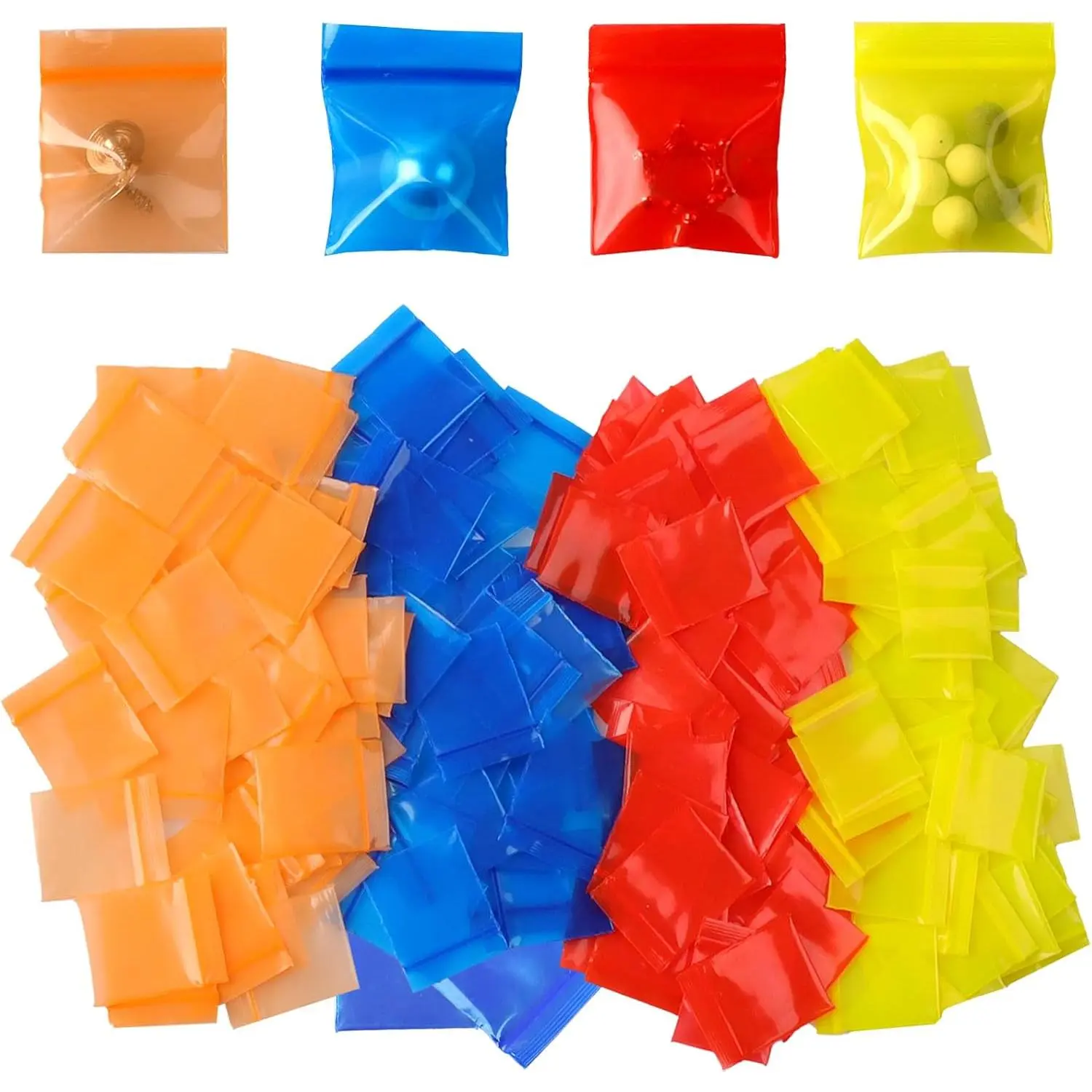 200 count Mini Plastic Bags Small Self-sealing Bags for Pills  Baggies  Plastic Seal  Earrings  Candy Bag Resealable Colorful Clear  Zipper Bag for  Snack Pills