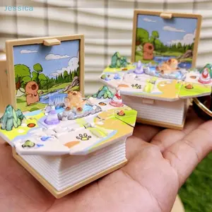 3D Foldable Capybara Mini Size Fold Book Keychain Kids Toys Bag Pendant