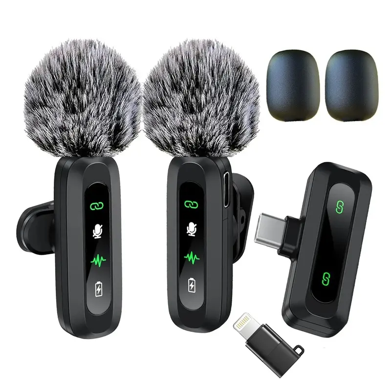 Aston Digital Wireless Lavalier Microphone Rechargeable Lapel Mic with Lightning for iPhone Android Cameras Multi Device Compatibility Plug and Play Omnidirectional Condenser for Video Recording