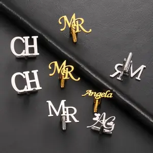 Sipuris Custom Name Cufflinks Stainless Steel Women Men Groom Shirt Initials Cufflink Luxury Personalized Jewelry Weddings Gifts