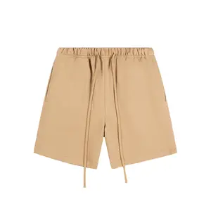 Veiskor Light Oatmeal Shorts Men's Loose Fit Trendy Streetwear Beige Casual Shorts 2000s Style Fall Outfits Fuerzaclothing brand summerwins