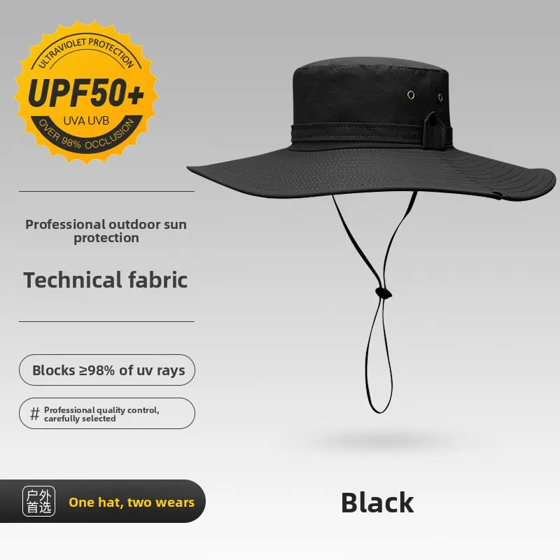 Summer Fisherman Hat for Men, Sun Hat for Outdoor Hiking and Fishing, UV Protection, Wide Brim, Waterproof, Sun Protection Hat
