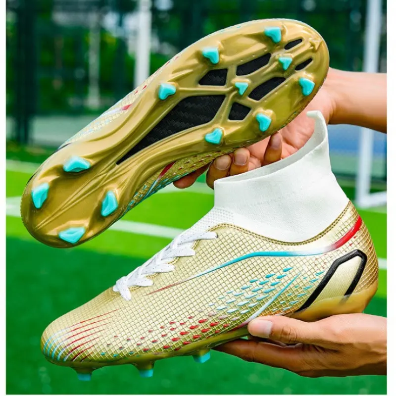 New high-top men's and women's football shoes long nails broken nails competition training shoes men's and women's adult sports football shoes youth student cleat