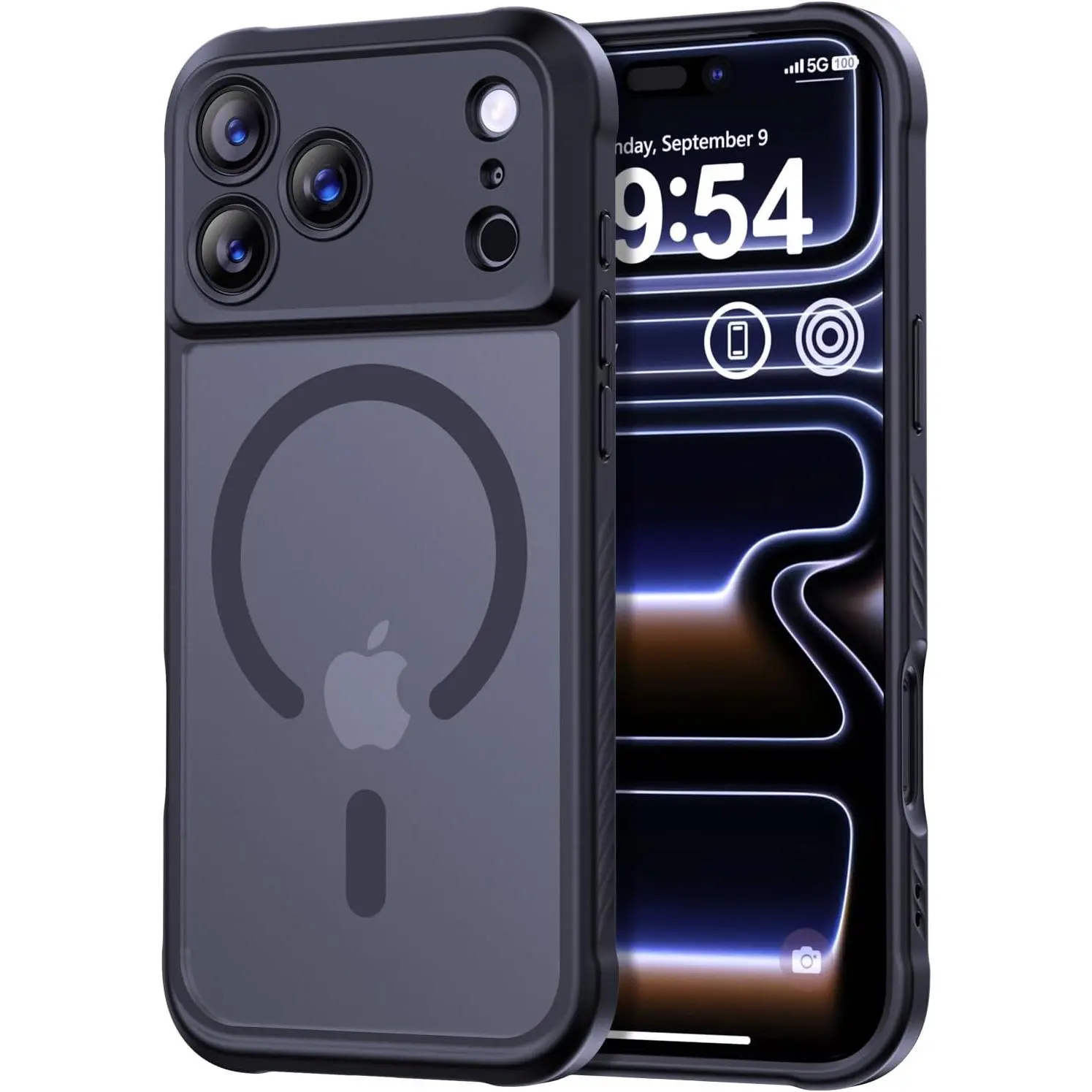 Magnetic for iPhone 17 Pro Max Case, [Compatible with Magsafe] [Full Camera Protection] Translucent Matte Military Grade Shockproof with Anti-Fingerprint Phone Cover 2025, Black