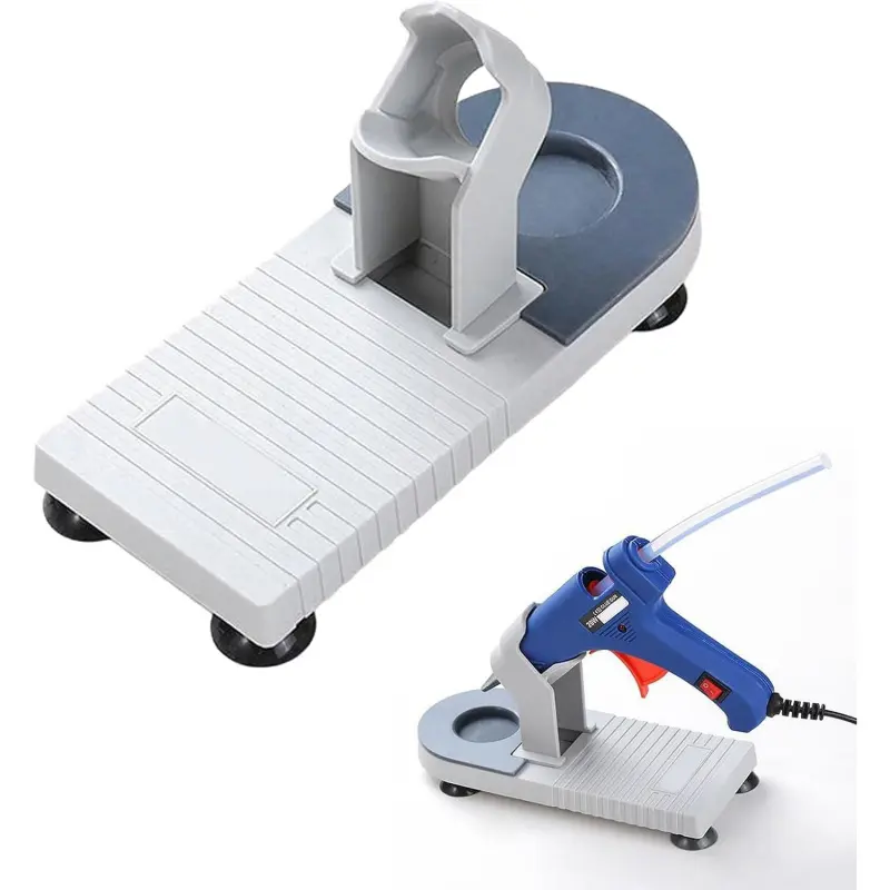 A set of hot melt glue gun stands with anti-stick silicone pads, hot melt glue gun holders, glue gun brackets, and fixers designed to keep your glue guns organized for DIY, crafts, and homeschooling projects